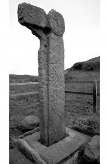 A'Chill, Canna. Free-standing cross. View of cross and cross-base.