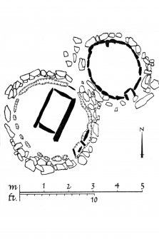 Publication drawing: Temple Wood, detail of central cairns. Photographic copy.