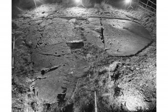 View of cup and ring marked rock, Poltalloch