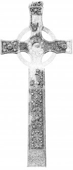 Iona, St Mary's Abbey, St John's Cross.
Photographic copy of view of West face of cross partially reconstructed.