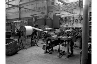 Newmilns, J and J Wilson , lace manufacturers
Interior view showing bobbin winder