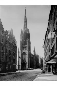 General view of Tolbooth St John's Church viewed from Lawnmarket
