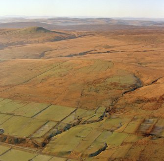 General oblique aerial view of Ettleton Sike centred on the burial-ground, taken from the E.