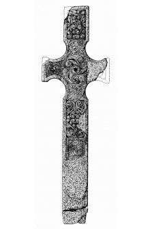 Cross, Kilnave Church, Kilnave.
Photographic copy of drawing of cross.
Ink on triplex. Scale 1:10