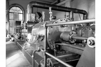 Selkirk, Philiphaugh Mill, interior
View showing 250 hp twin tandem-compound mill engine of 1912