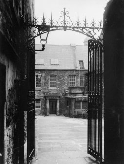 General view of Tweeddale House viewed through wrought iron gates