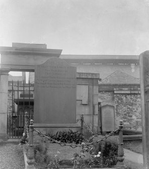 View of Robert Fergusson's tombstone, Canongate Churchyard