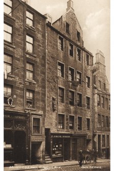Postcard showing view from South, insc: 'Morocco Land, Canongate.  Knox Series.'