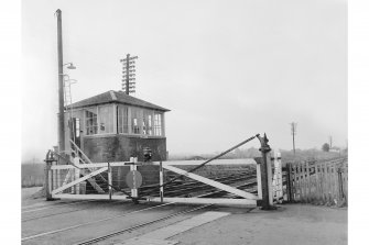 Forteviot Station, Signal Box and Level-crossing
View from NNE showing gates of level-crossing with signal box behind