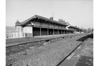 Melrose, Railway Station, downside (Hawick) platform building
View from WSW