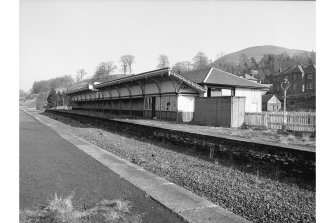 Melrose, Railway Station, upside (Edinburgh) platform building and urinal
View from WNW