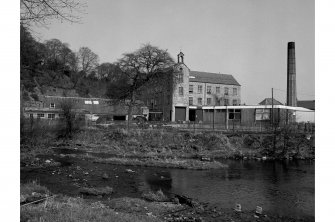 Jedburgh, Barrass Tannery
View from SSW showing river, main and subsidiary buildings and chimney