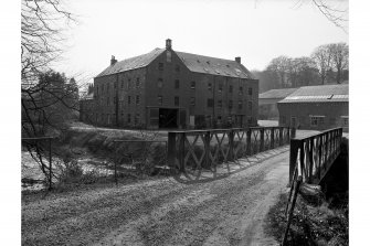 Jedburgh, Allars Woollen Mill
View across mill lade from S showing main building