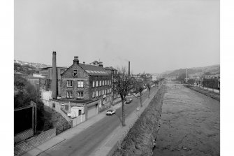 Scanned image of photograph showing view of River Teviot from station viaduct