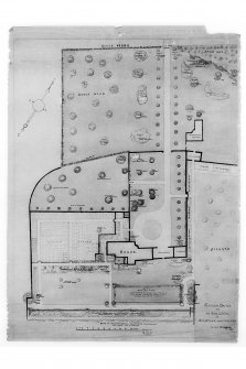 Photographic copy of drawing of Garden Design at Addistoun House.
Insc. 'Garden design, for the Misses Smith, at Addistoun, near Edinburgh, by M. E. Stebbing, May 1937'.
Signed: 'M. E. Stebbing'
Size: 910mm by 680mm
NMRS Survey of Private Collections, Addistoun House.