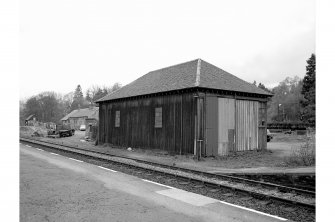 Blair Atholl Station
View from SE showing wooden goods shed and railway cottages