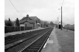Blair Atholl Station
View looking E showing main building, footbridge and wooden shelter