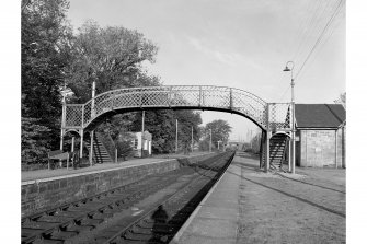 Tain, Station Road, Station
View of platform and lattice-girder bridge, looking E