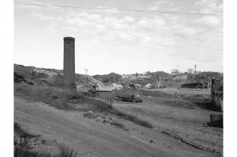 Brora, Brickworks
General view of claypit and surviving colliery chimney.