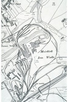 Second Ed OS map extract showing Murikirk Iron Works.. 
NB: Scan of NAS slide.