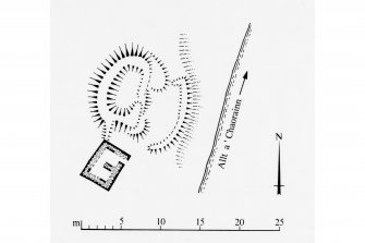 Publication drawing; plan of shieling hut, Black Bothy  (MAR93 154)