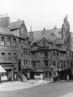 General view from South West of John Knox's House and Moubray House, Edinburgh.