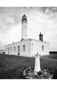 Scan of D 34175. Barns Ness lighthouse, E Lothian. View from SW showing keeper's house and sundial.
