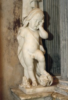 Interior.
Queensberry Monument, detail of putto on left side.