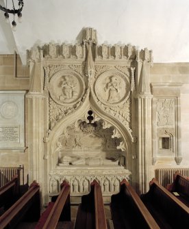 View of Alexander Ogilvie tomb inside Cullen parish church.
