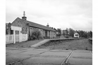 View looking E showing station building and signal box.