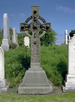 Scan of negative showing 1896 replica of the Kildalton Cross in Grange Cemetery, Edinburgh.