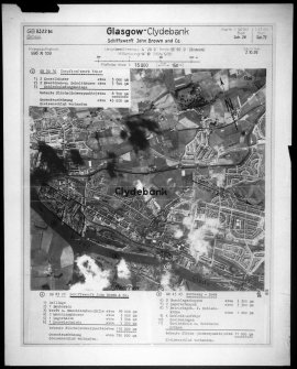 Scanned image of Luftwaffe vertical air photograph of the Clydebank area.