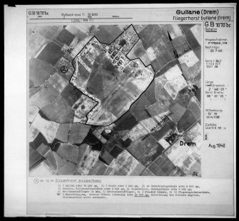 Scanned image of Luftwaffe vertical air photograph of Drem Airfield.