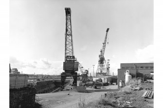 Cldebank, Elderslie Shipyard
View from ESE showing cranes and number two dock