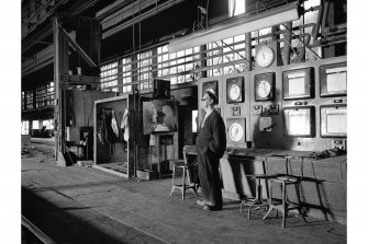 Bellshill, Clydesdale Street, Clydesdale Tube Works, interior
View showing control panel in open hearth melting shop