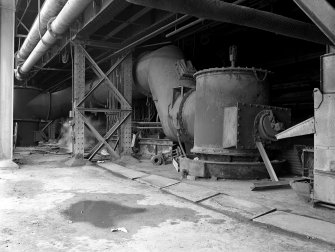 Bellshill, Clydesdale Street, Clydesdale Tube Works, interior
View showing remains of gas producer plant in open hearth melting shop