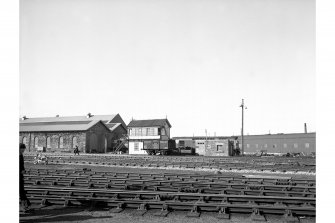 Inverness Station, Signal Box and Lochgorm Railway Works 
View from SE showing S front of signal box and E corner of Lochgorm Railway Works