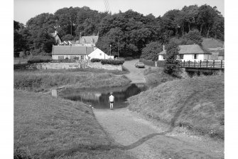 West Linton, Lower Green, Ford and Footbridge
General view from ESE showing ford and S front of bridge