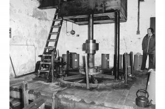 Selkirk, Philiphaugh Mill, interior
View showing water turbine by John Macdonald and Company, Pollokshaws, 1922