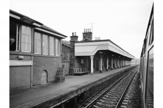 Stonehaven Station
View of up-platform from moving train