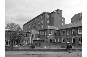 Greenock,Shaw's Water Mills
View of buildings and six-storey mills from Drumfrochar Road, from W