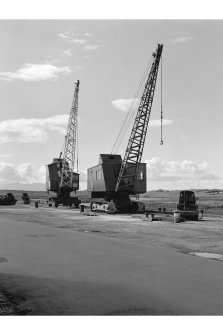 Irvine Harbour, Cranes
View of cranes by quayside, from S