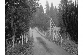 Haughs of Drimmie, Footbridge
View from NE showing deck and approach from NE