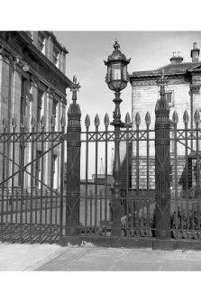 Forecourt railing at the Royal Bank of Scotland (detail).