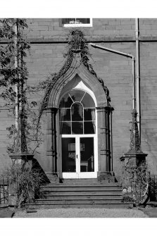 View of entrance doorway on South West facade.