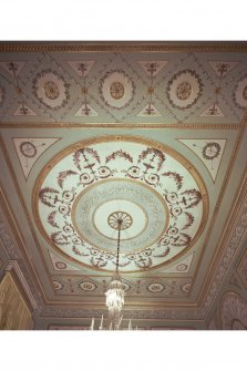 Interior.
View of ceiling in Dining Room.