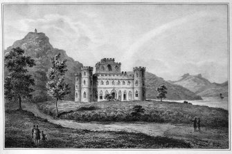 Lithograph showing view of Inveraray Castle
Insc. 'Chateau d'Inveraray.  J. Hardiviller del.  Lith. de Villain.'