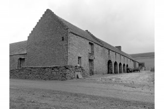 Breck of Rendall, Threshing Mill
View from ESE showing NE front of steading and NE front and NE corner of threshing mill