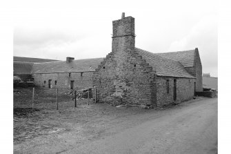 Breck of Rendall, Threshing Mill
View from S showing SW front of steading and SW and SE fronts of threshing mill