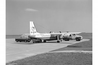 View of Loganair Islander at Kirkwall